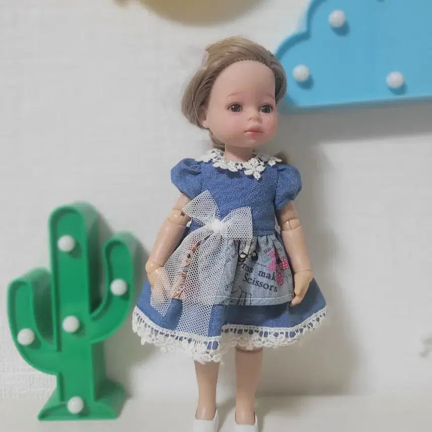 [BUNJANG] Mini Reina Doll Blue Dress / 미니 레이나 인형 블루 원피스