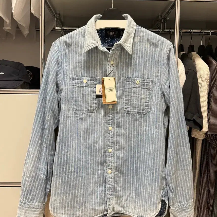 [BUNJANG] RRL Double Face Shirt Striped Pattern / RRL 더블페이스 셔츠 S