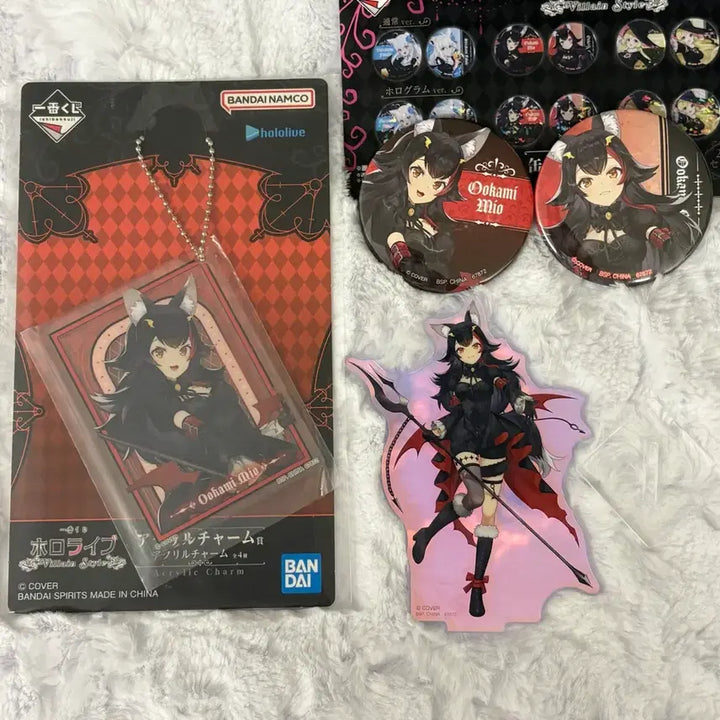[BUNJANG] Hololive Okami Mio Acrylic Can Badge Stand Set Bundle / 홀로라이브 쿠지 오오카미 미오 아크릴 캔뱃지 스탠드 세트 일괄