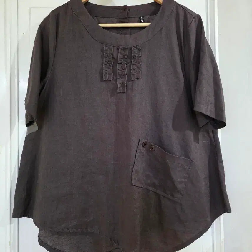 [BUNJANG] Linen Blouse / 여름 시원한 고급스러운 디자인이쁜  마  린넨  블라우스  깨끗해요 가슴