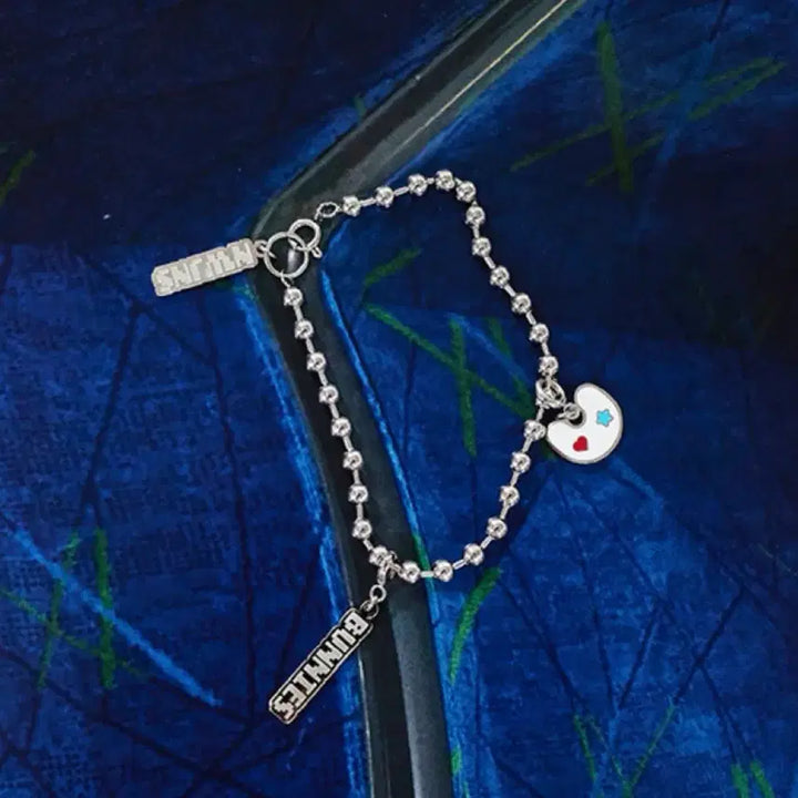 [BUNJANG] NewJeans Ball Chain Bracelet Silver (+ Bunnies Charm) / (마지막할인)뉴진스 볼 체인 브레이슬릿 실버 팔찌 (+버니즈 참)