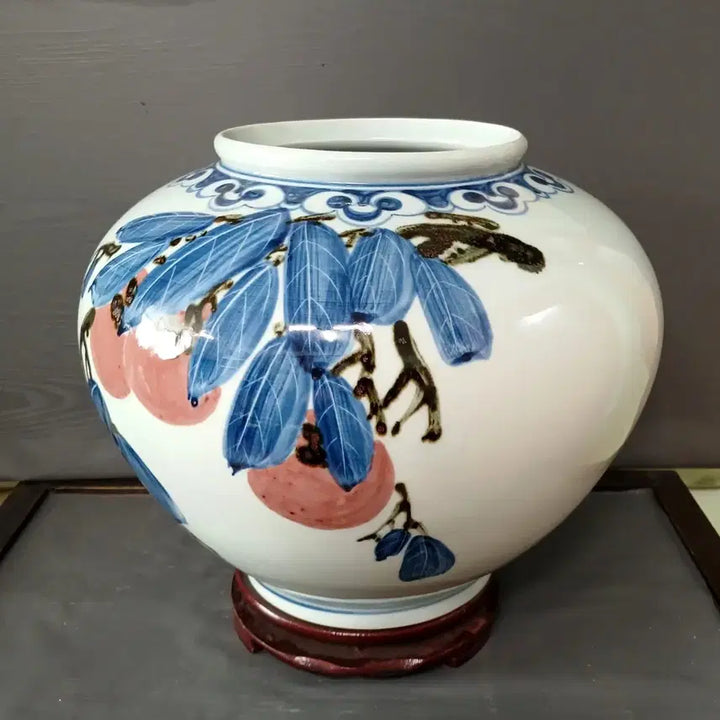 [BUNJANG] Joseon Dynasty White Porcelain Jar with Grapevine Motif / 백자호 도자기 호산 안동오 진품