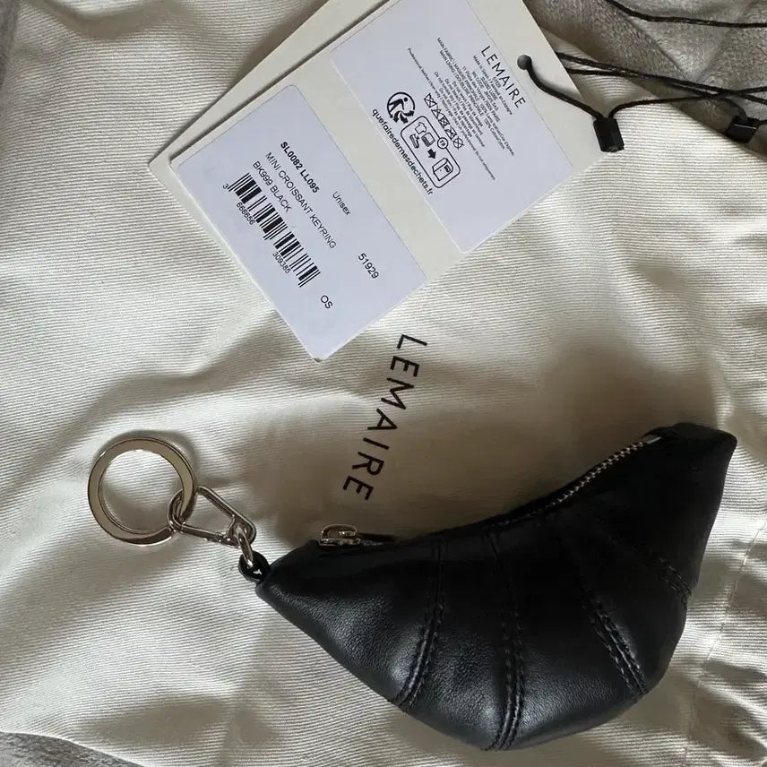 [BUNJANG] Lemaire Mini Croissant Keyring Black / 르메르 미니 크루아상 키링 블랙