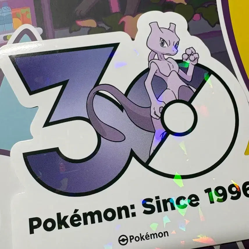 [BUNJANG] Pokemon 30th Anniversary Logo Sticker - Mewtwo / (한국한정) 포켓몬 팝업 30주년 로고 스티커 뮤츠