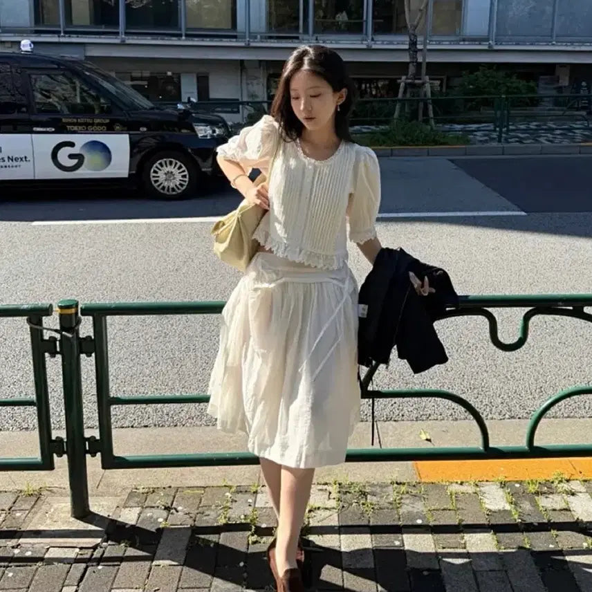 [BUNJANG] Ueeny Shirring Ivory Skirt / 유이니 셔링 아이보리 스커트