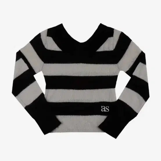 [BUNJANG] AZON Pony Stripe Knit Black / 애즈온 포니 스트라이프 니트 블랙