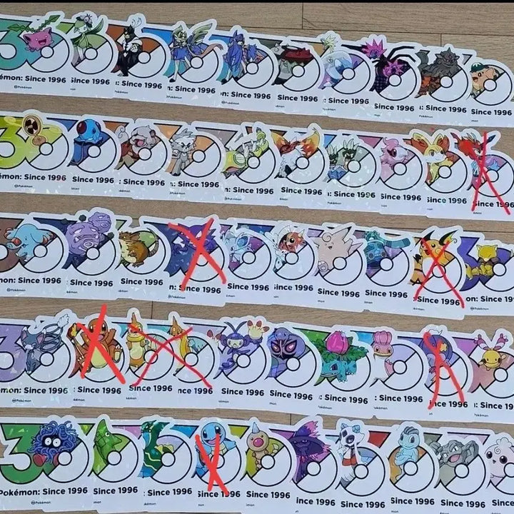[BUNJANG] Pokemon 30th Anniversary Sticker Set / 포켓몬스터 30주년 스티커 42장일괄판매 이상해풀자시안가디윈디