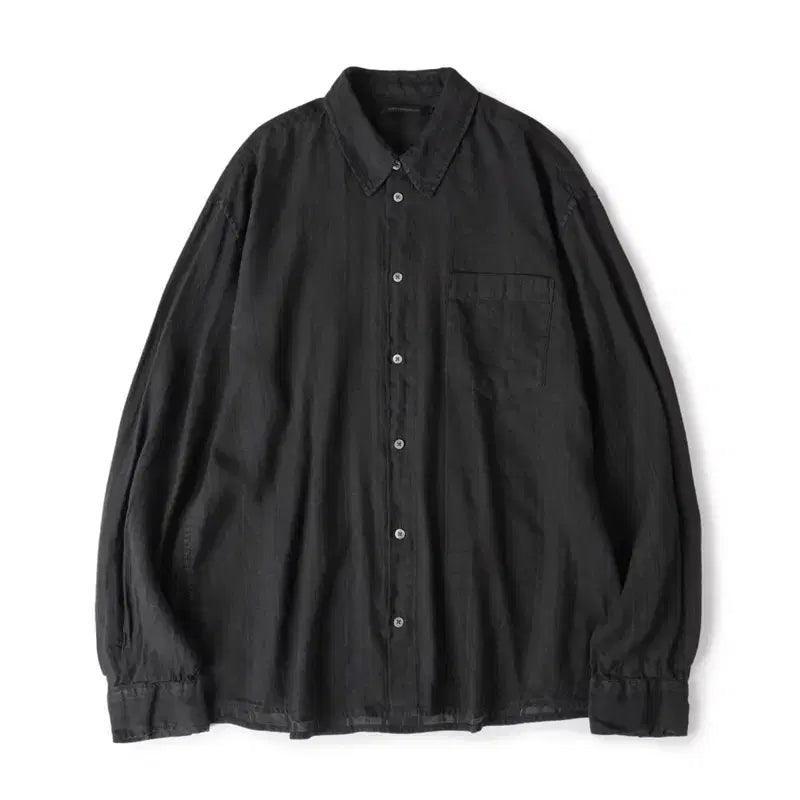 [BUNJANG] Hatching Room Classic Linen Shirt Black 4 / 해칭룸 클래식 셔츠 린넨 블랙 4