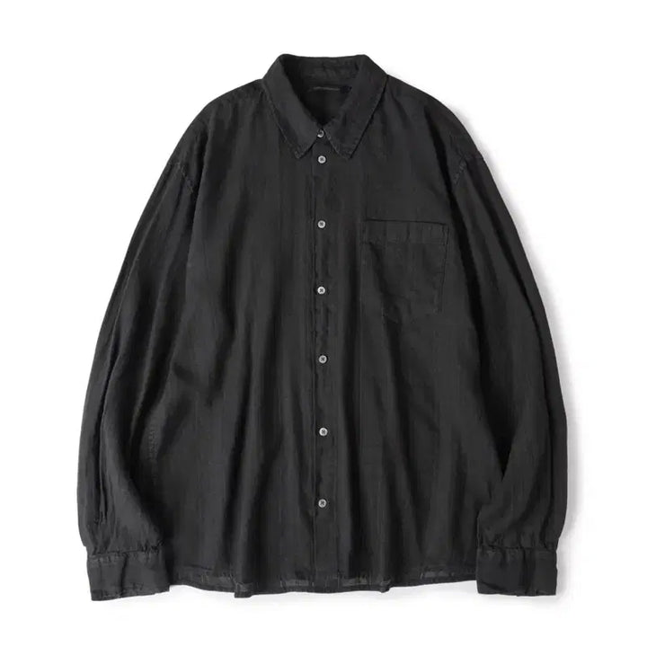 [BUNJANG] Hatching Room Classic Linen Shirt Black 4 / 해칭룸 클래식 셔츠 린넨 블랙 4