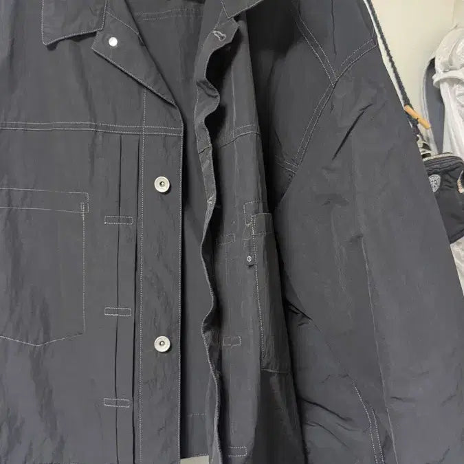 [BUNJANG] Moif Uniform Trucker Jacket Black / 모이프 유니폼 트러커자켓