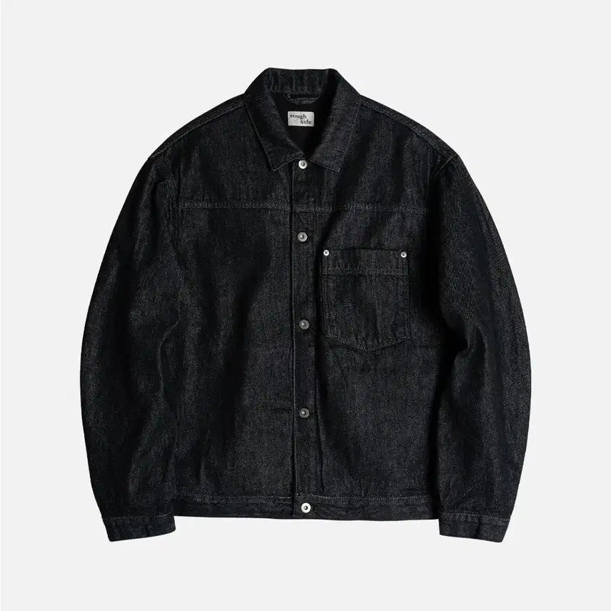 [BUNJANG] Rough Side Drape Denim Jacket Black / 러프사이드 데님 자켓 3size