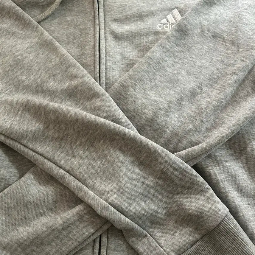 [BUNJANG] Adidas Three-Stripes Grey Hooded Zip-Up Jacket / 아디다스 삼선 회색 후드집업