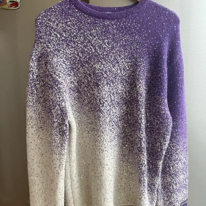 [BUNJANG] Dior Sequin Knit Sweater Purple Size S / 디올 스팽글 퍼플 니트 S