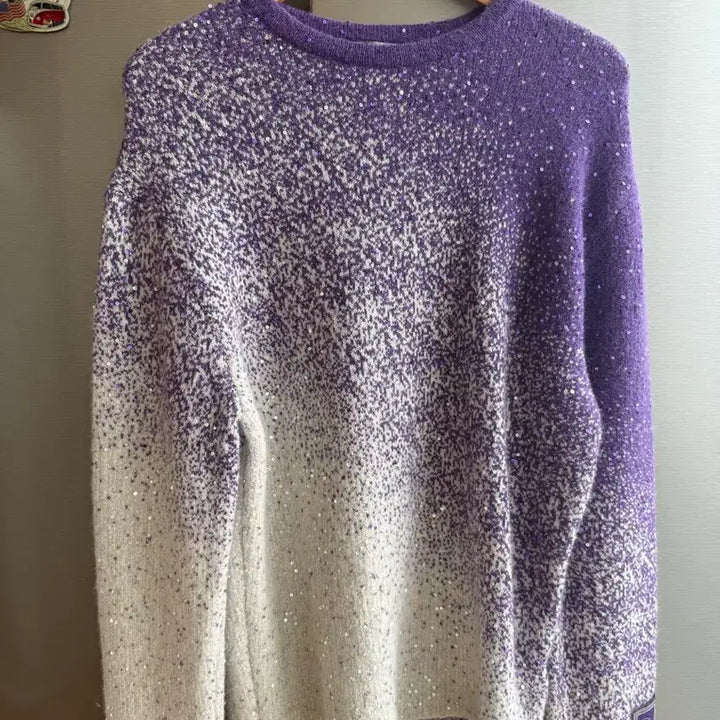 [BUNJANG] Dior Sequin Knit Sweater Purple Size S / 디올 스팽글 퍼플 니트 S