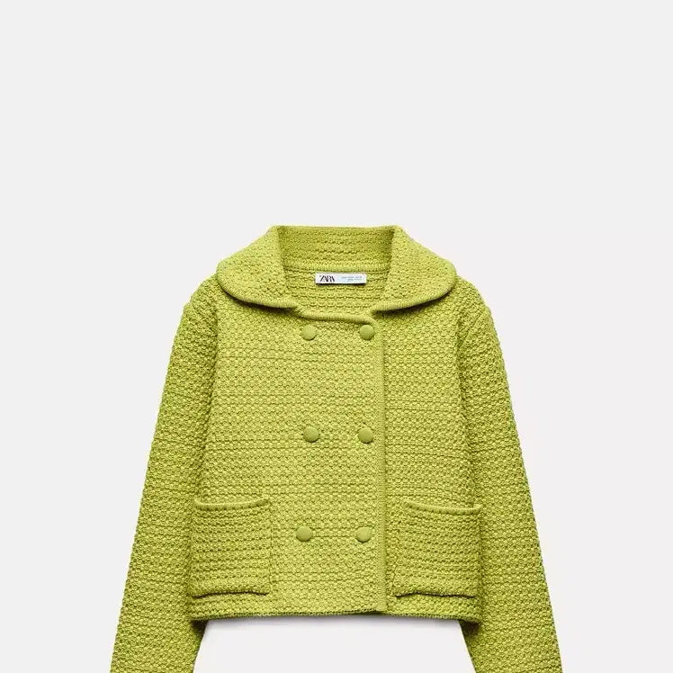 [BUNJANG] Zara Peter Pan Collar Chunky Knit Cardigan / 자라 피터팬 칼라 청키 니트 가디건