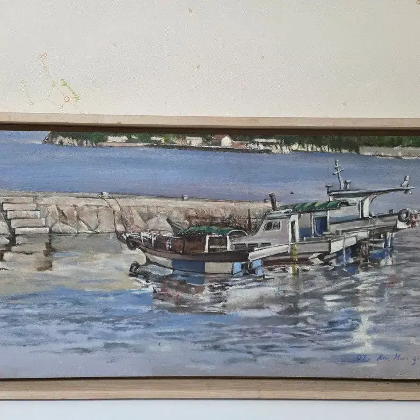 [BUNJANG] Oil Painting Framed Seascape / 유화 그림 액자 (배 그림)