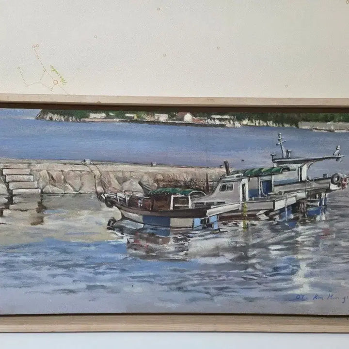 [BUNJANG] Oil Painting Framed Seascape / 유화 그림 액자 (배 그림)