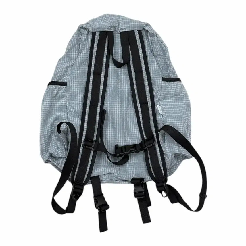 [BUNJANG] Memogarden Nylon Check Ripple Leaf Cement Backpack / 에메모가든 나일론 체크 리플 리프 시멘트 백팩 가방 075