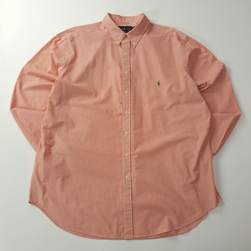 [BUNJANG] Polo Ralph Lauren 2XLT Orange Stripe Button-Down Shirt / CK668 2XLT 폴로 00s 오렌지 스트라이프 셔츠 남방