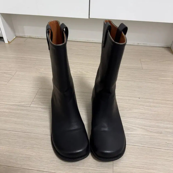[BUNJANG] Black Leather Boots / 블랙 레더 부츠