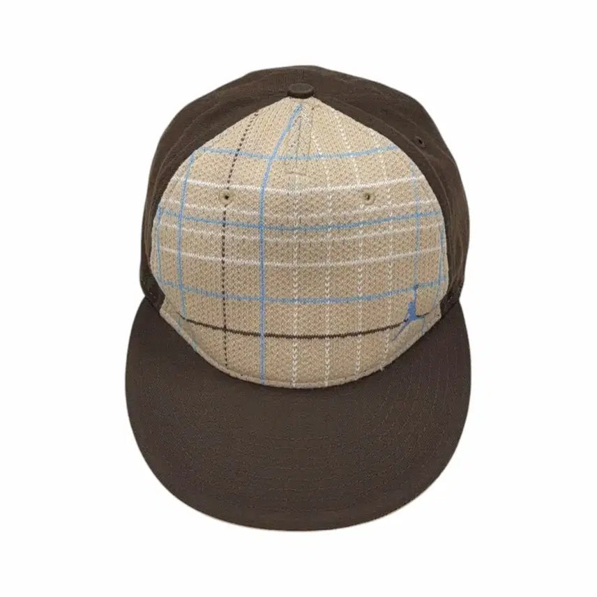 [BUNJANG] Nike Jordan Brown Check Snapback Hat / 나이키 조던 올드스쿨 Y2K 브라운 체크 스냅백 모자