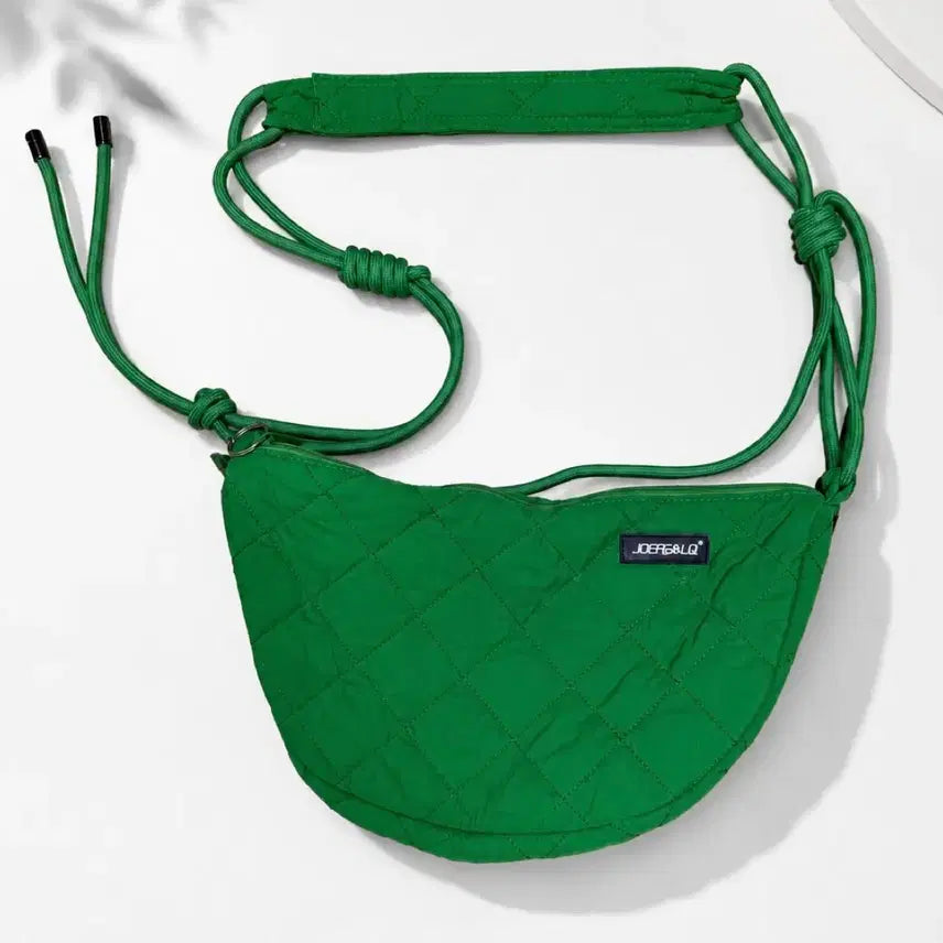 [BUNJANG] Quilted Crossbody Bag Green / 퀄팅 크로스백 그린컬러