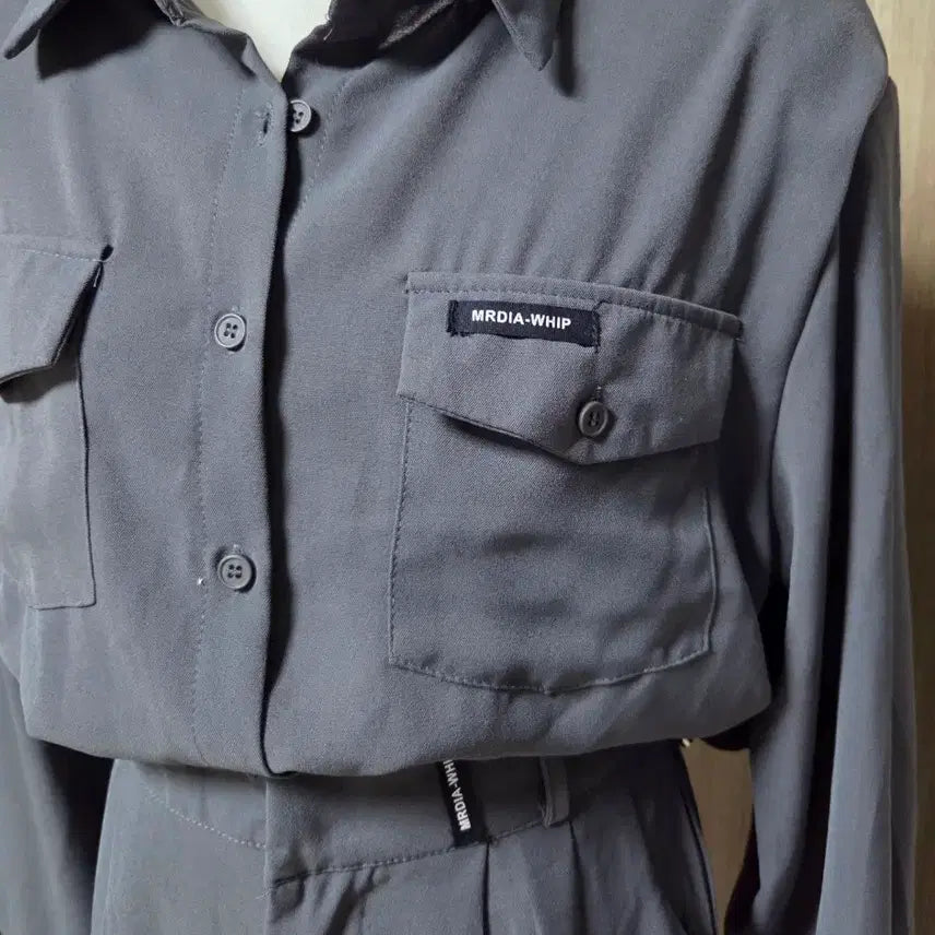 [BUNJANG] MRDIA-WHIP Grey Shirt Setup / MRDIA-WHIP 셔츠 셋업 그레이