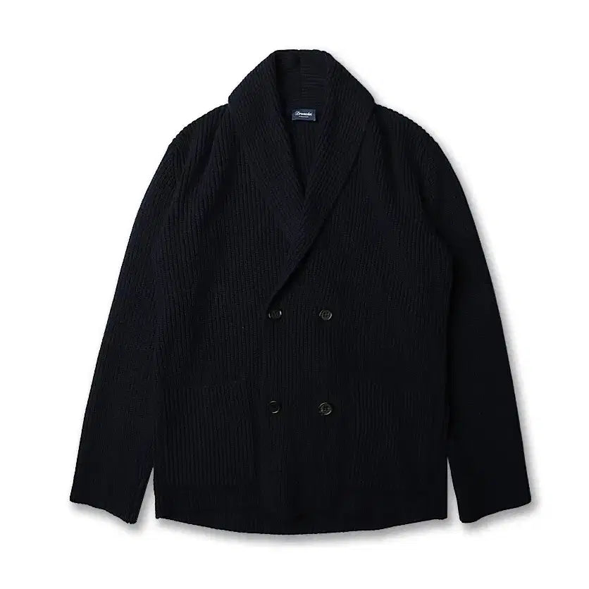 [BUNJANG] Drumohr Navy Lambswool Knit Double Cardigan / 드루모어 [Drumohr] 다크 네이비 램즈울 니트 더블 가디건