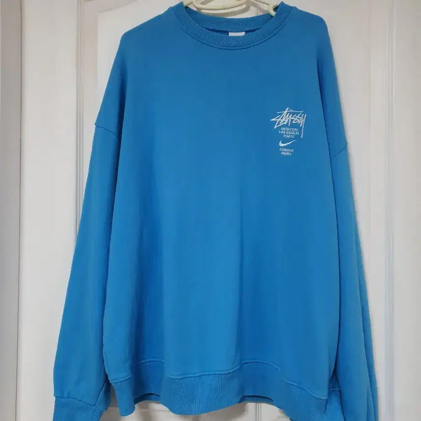 [BUNJANG] Nike Stüssy Collaboration Sweatshirt Blue L / 나이키 스투시 콜라보 맨투맨 블루 L