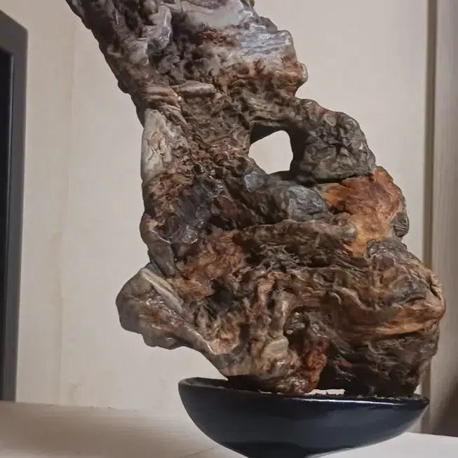 [BUNJANG] Namhangang Choco Piercing Stone with Stand / 수석(쵸코/관통)