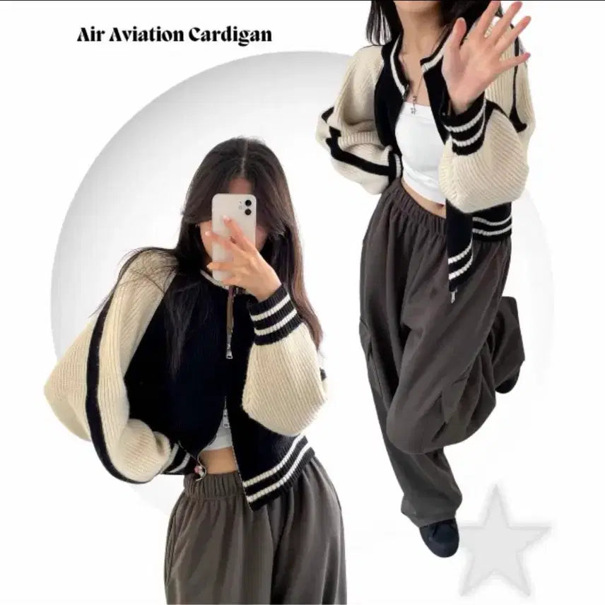 [BUNJANG] Knit Zip-Up Cropped Jacket / 니트 집업