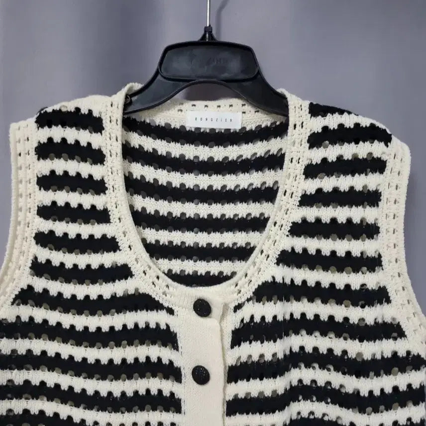 [BUNJANG] Striped Knit Vest / 단가라 니트 조끼 베스트