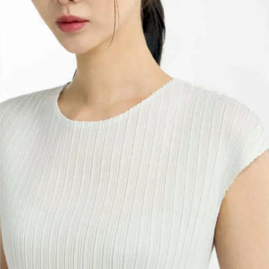 [BUNJANG] PLEATSME Basic Cap Sleeve T-Shirt Free Size / 플리츠미(PLEATSME) 베이직 캡소매 티셔츠 프리사이즈