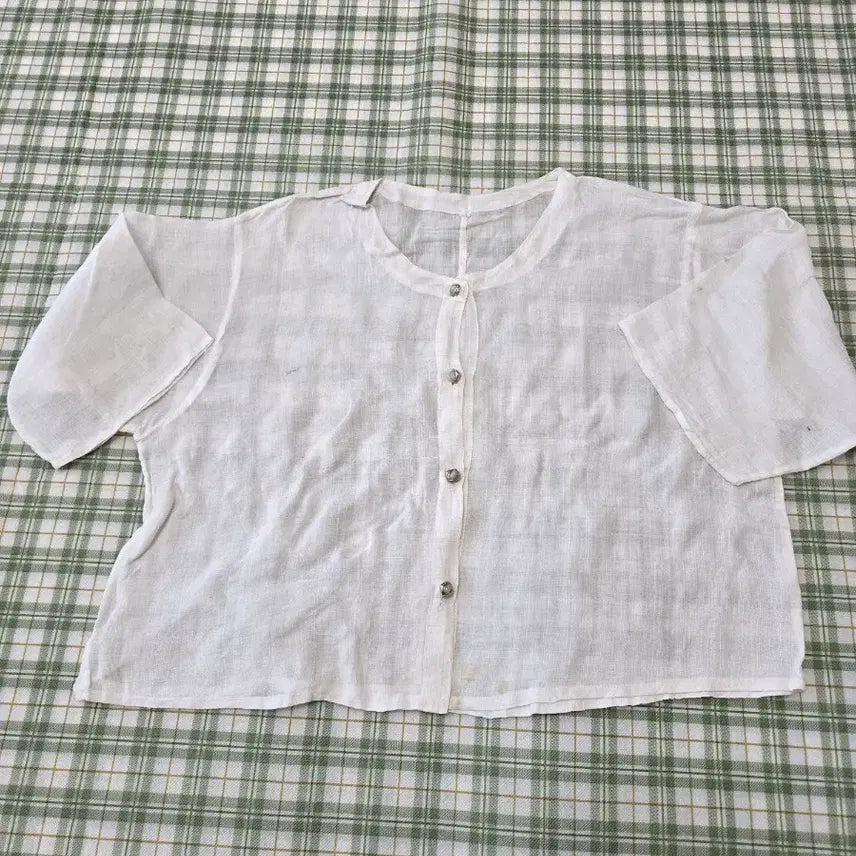 [BUNJANG] Ramie Shirt - Size 66/77 / 5ㅡ모시 셔츠ㅡ66 ㅡ77
