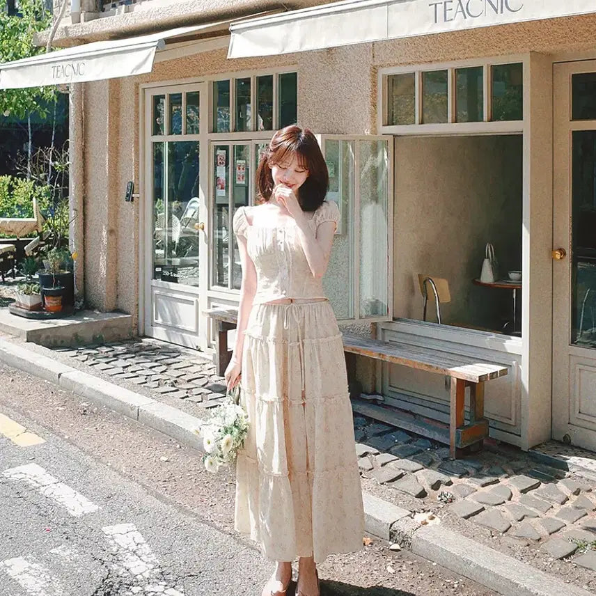 [BUNJANG] MilkCocoa Veiled Rose Long Skirt / 밀크코코아 veiled rose skirt