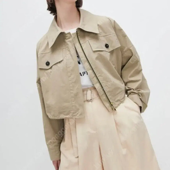 [SOLD OUT] 한섬 시스템 2022크롭 스트링 점퍼 자켓 82 -94-160사이즈