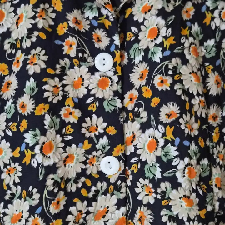 [BUNJANG] Flower Pattern Short Sleeve Blouse / 플라워 반팔 블라우스 66