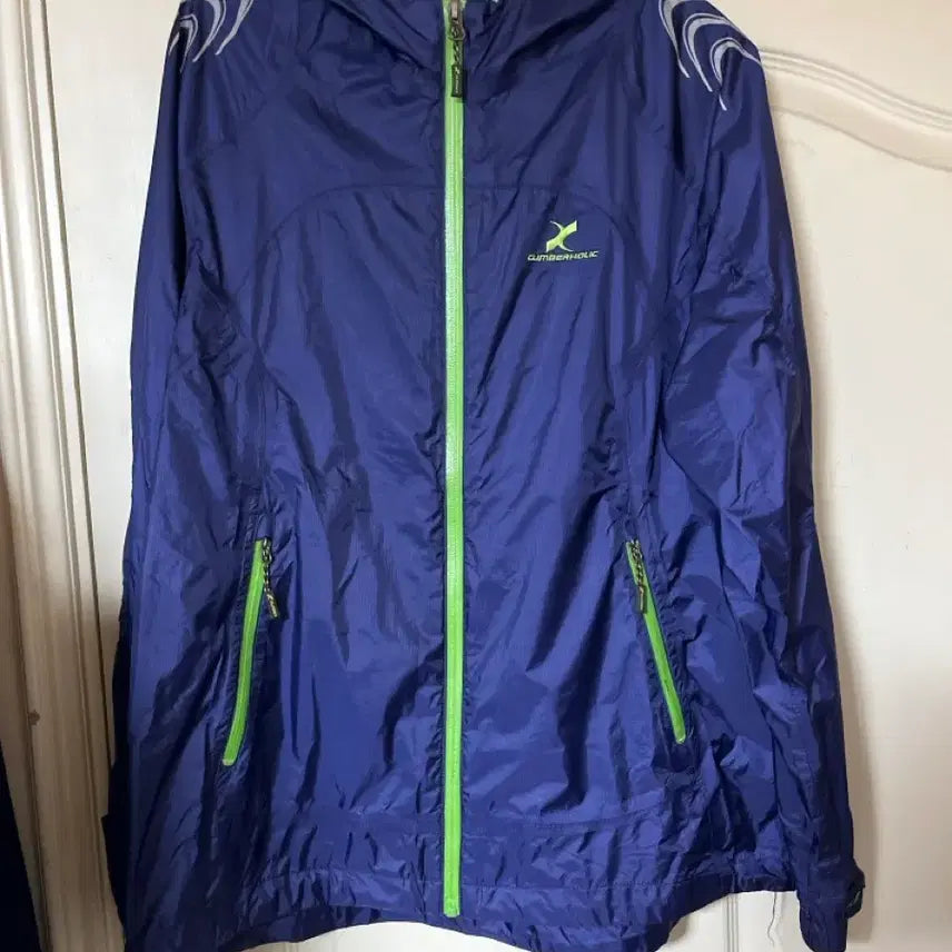 [BUNJANG] CUMBERHOLIC Windbreaker Navy Green Color Block / CUMBERHOLIC 바람막이 네이비 그린 포인트