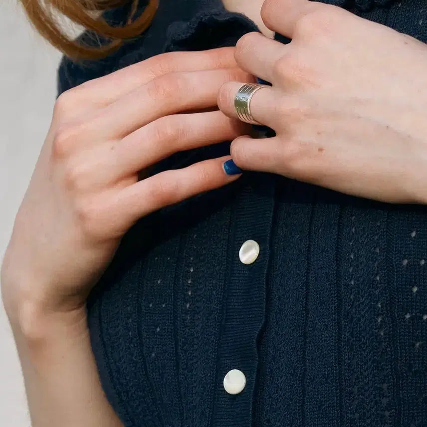 [BUNJANG] Sienne Jane Frill Cardigan Navy / 시엔느 제인 프릴 가디건 네이비 Jane Frill Cardigan
