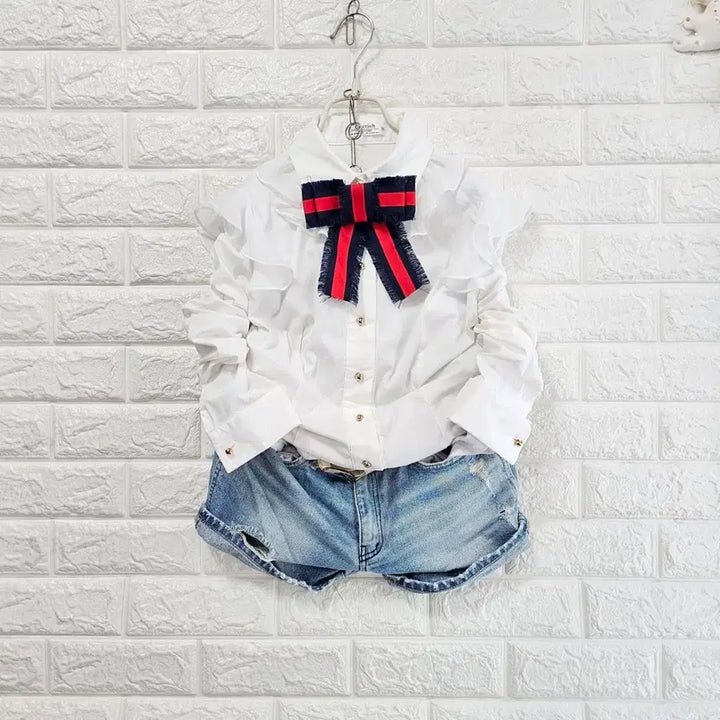 [BUNJANG] White Frill Blouse / 화이트 프릴 블라우스