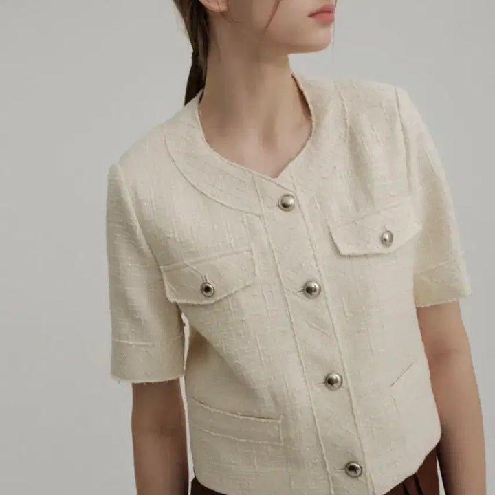 [BUNJANG] AVA MOLLI Half Sleeve Tweed Jacket / AVA MOLLI 아바몰리 반팔 트위드자켓