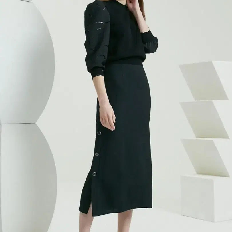 [BUNJANG] TIME Button Panel Skirt / 타임 스커트