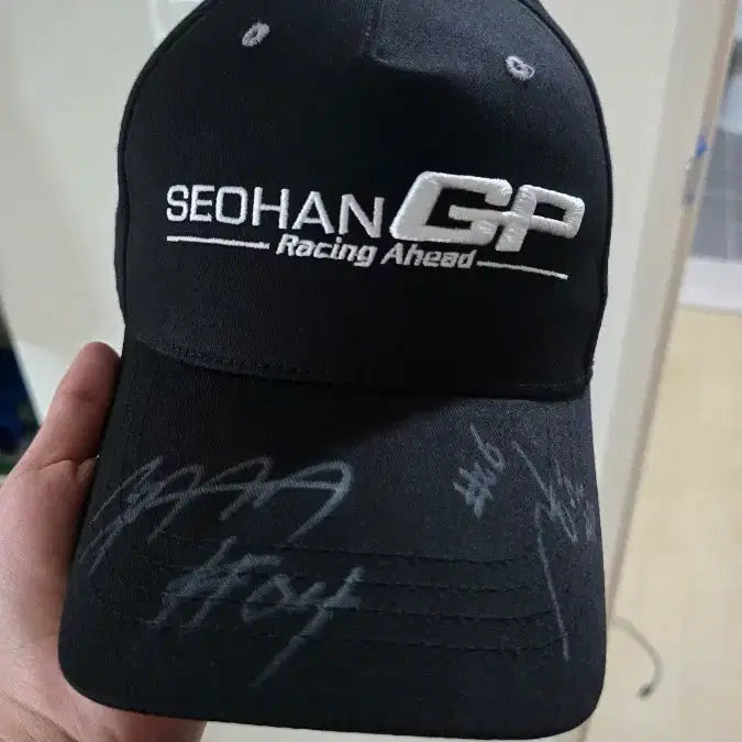 [BUNJANG] Seohan GP 2024 Signed Black Baseball Cap / 2024 슈퍼레이스 서한GP 선수싸인 블랙 모자 볼캡