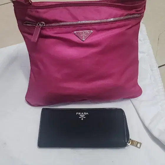 [BUNJANG] Prada Pink Nylon Crossbody Bag / 프라다 핑크 리나일론 크로스백