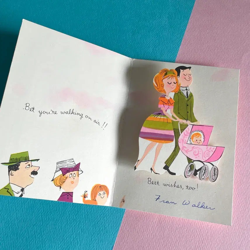 [BUNJANG] 1960s Vintage Pop-Up Card with Unique Illustration / 1960s/일러스트가 유니크한 빈티지 팝업카드