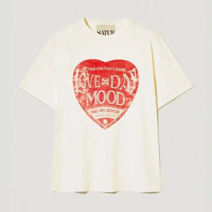 [BUNJANG] Saturday Retro Mood Graphic T-Shirt - Vintage Red / 새상품)세터데이 레트로 무드 그래픽 반팔 티셔츠 빈티지 레드