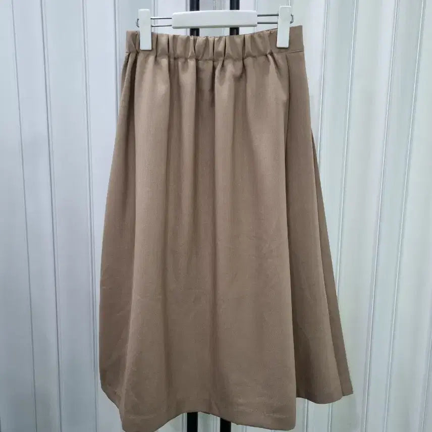 [BUNJANG] Beige Pleated Midi Skirt / 베이지 플리츠 스커트