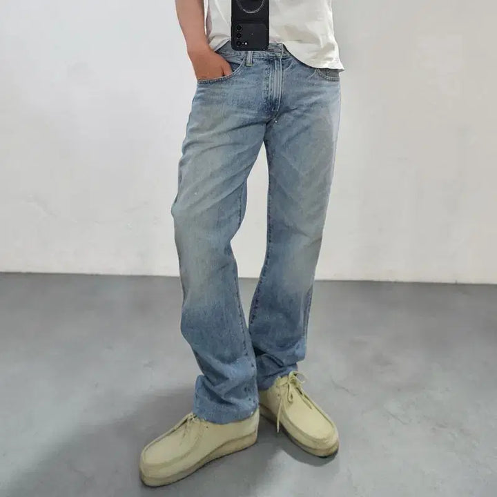 [BUNJANG] Polo Ralph Lauren Hampton Straight Selvedge Jeans Light Blue Cotton 100% (Size 33) / 폴로 랄플로렌 셀비지 청바지 33 M0409