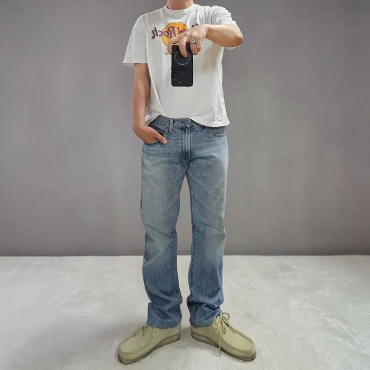 [BUNJANG] Polo Ralph Lauren Hampton Straight Selvedge Jeans Light Blue Cotton 100% (Size 33) / 폴로 랄플로렌 셀비지 청바지 33 M0409