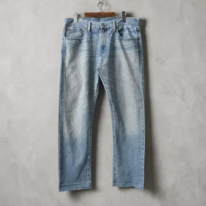 [BUNJANG] Polo Ralph Lauren Hampton Straight Selvedge Jeans Light Blue Cotton 100% (Size 33) / 폴로 랄플로렌 셀비지 청바지 33 M0409